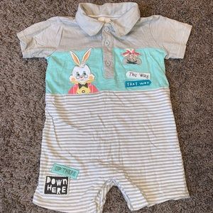 Alice in wonderland boy romper